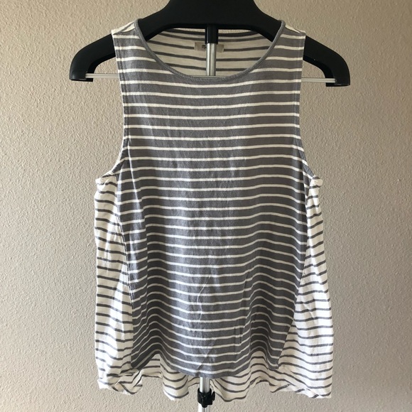 Madewell Forward Seam Stripe Dusk Grey Tank - Picture 4 of 6